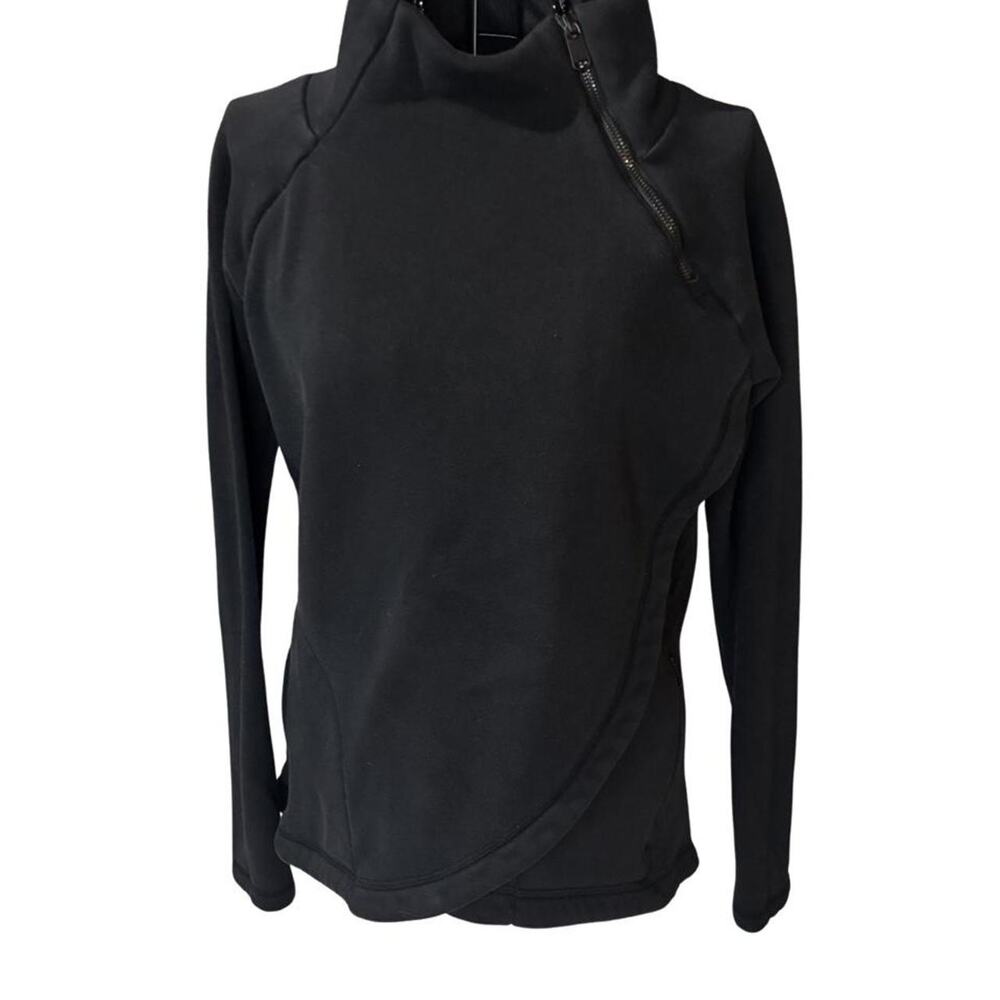 Athleta Black Cozy Karma Asymmetric Zip Pullover XS